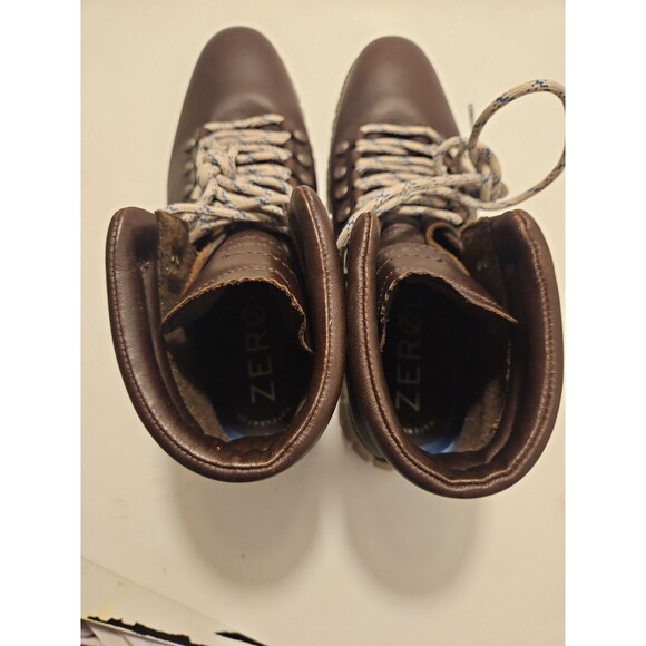 Cole Haan Zerogrand Lace Up Boots Size 9.5 Brown Leather Waterproof C33960 NEW main image 9